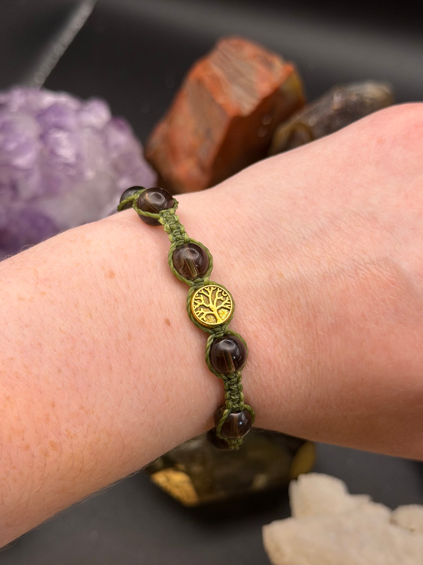 Smokey Quartz Macrame Bracelet