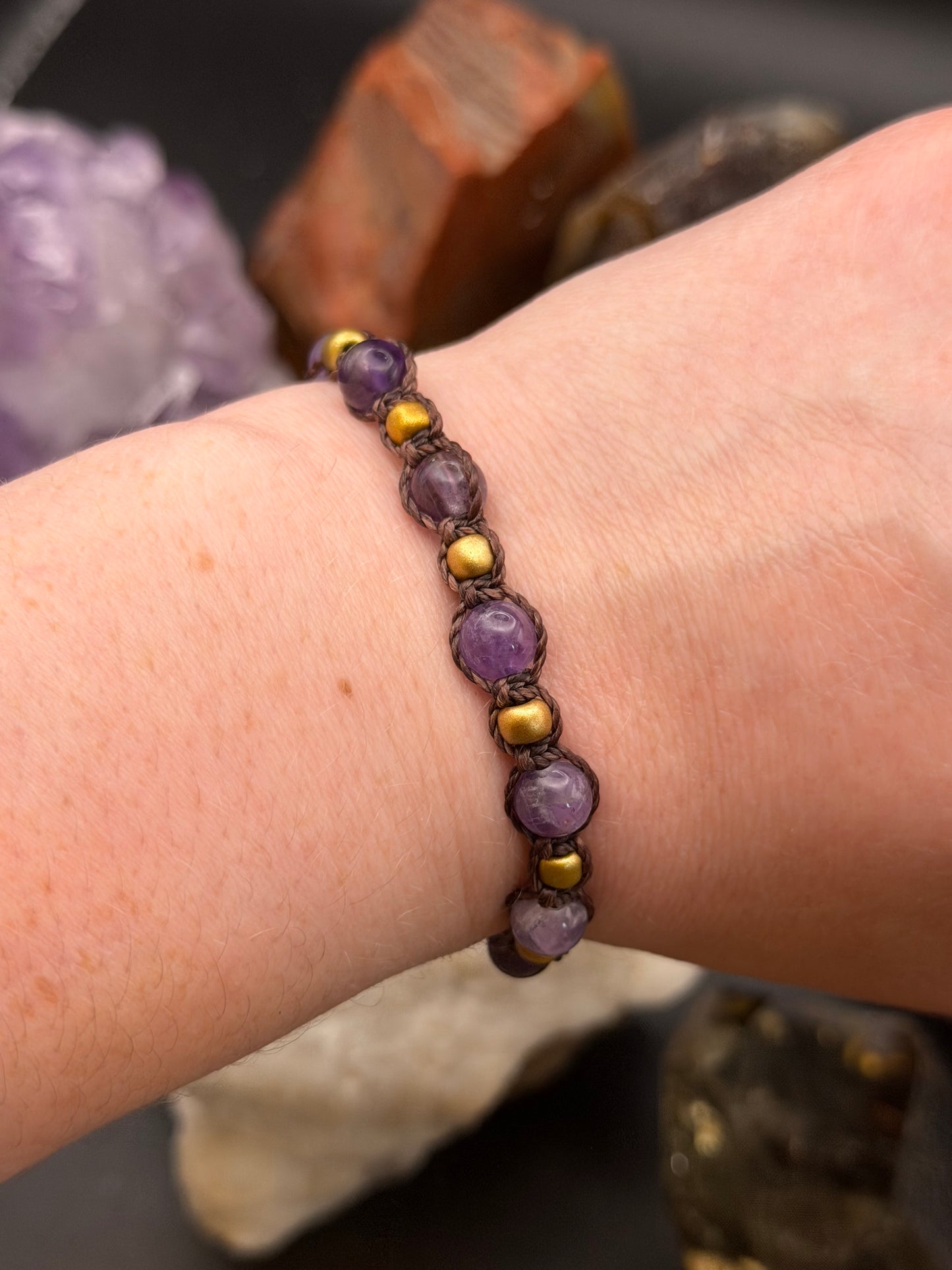 Amethyst Macrame Bracelet