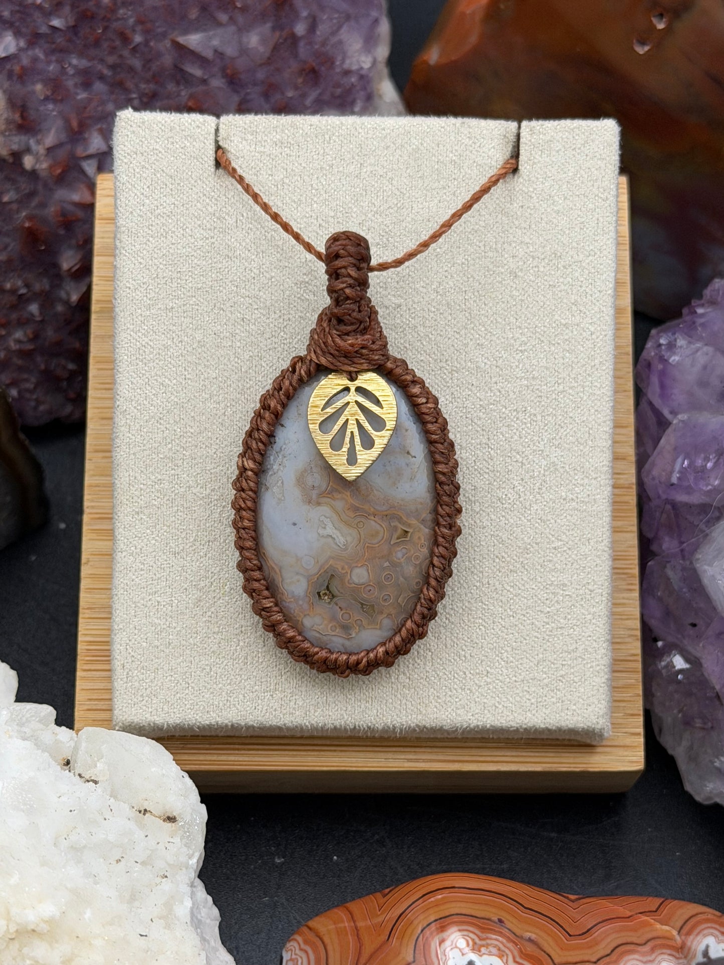 The Tidepool Talisman: Hand-Knotted Ocean Jasper Macrame Necklace