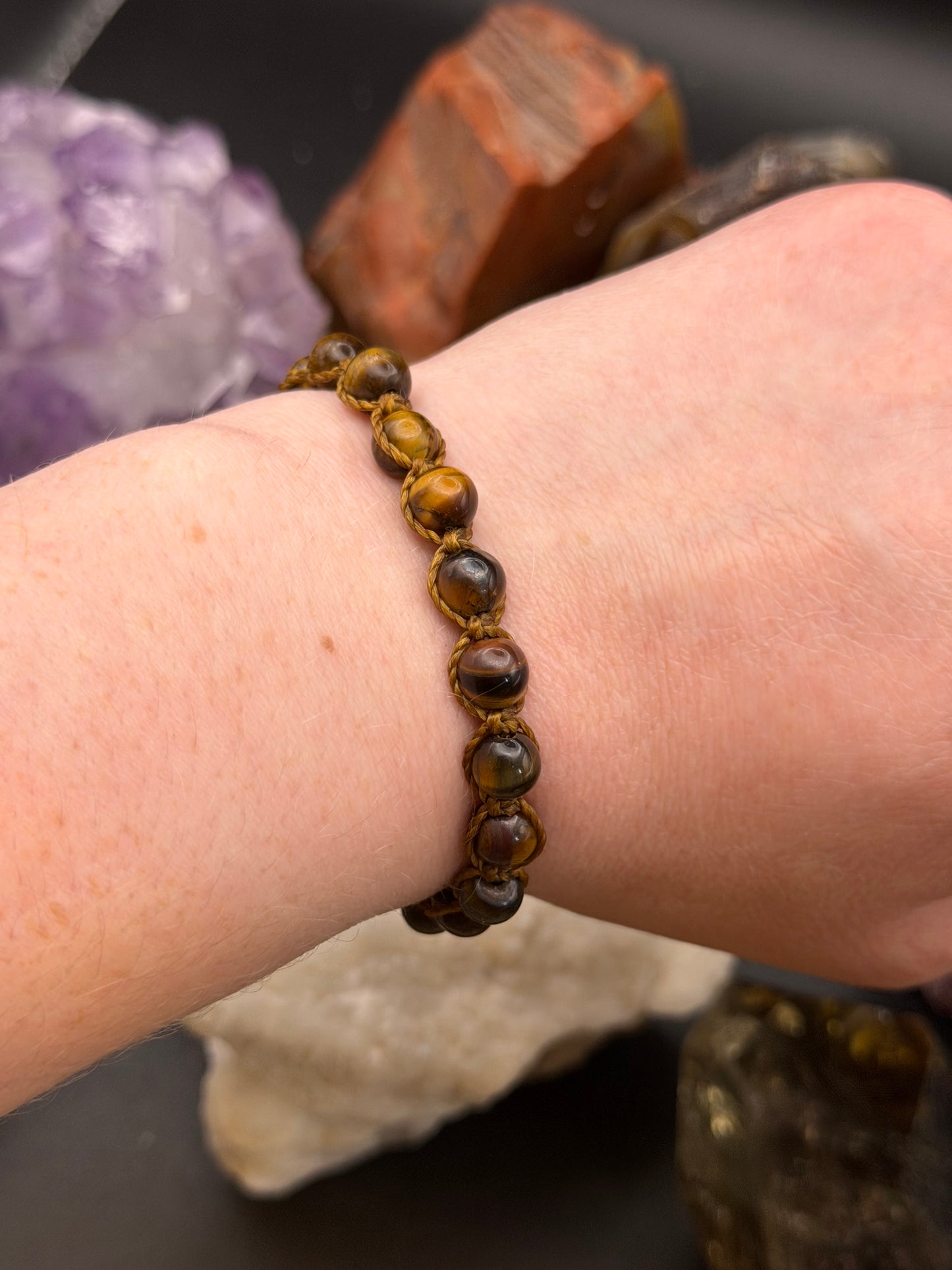 Tiger's Eye Macrame Bracelet