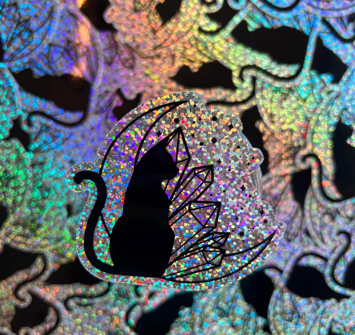 Glitter Crystal Cat Sticker