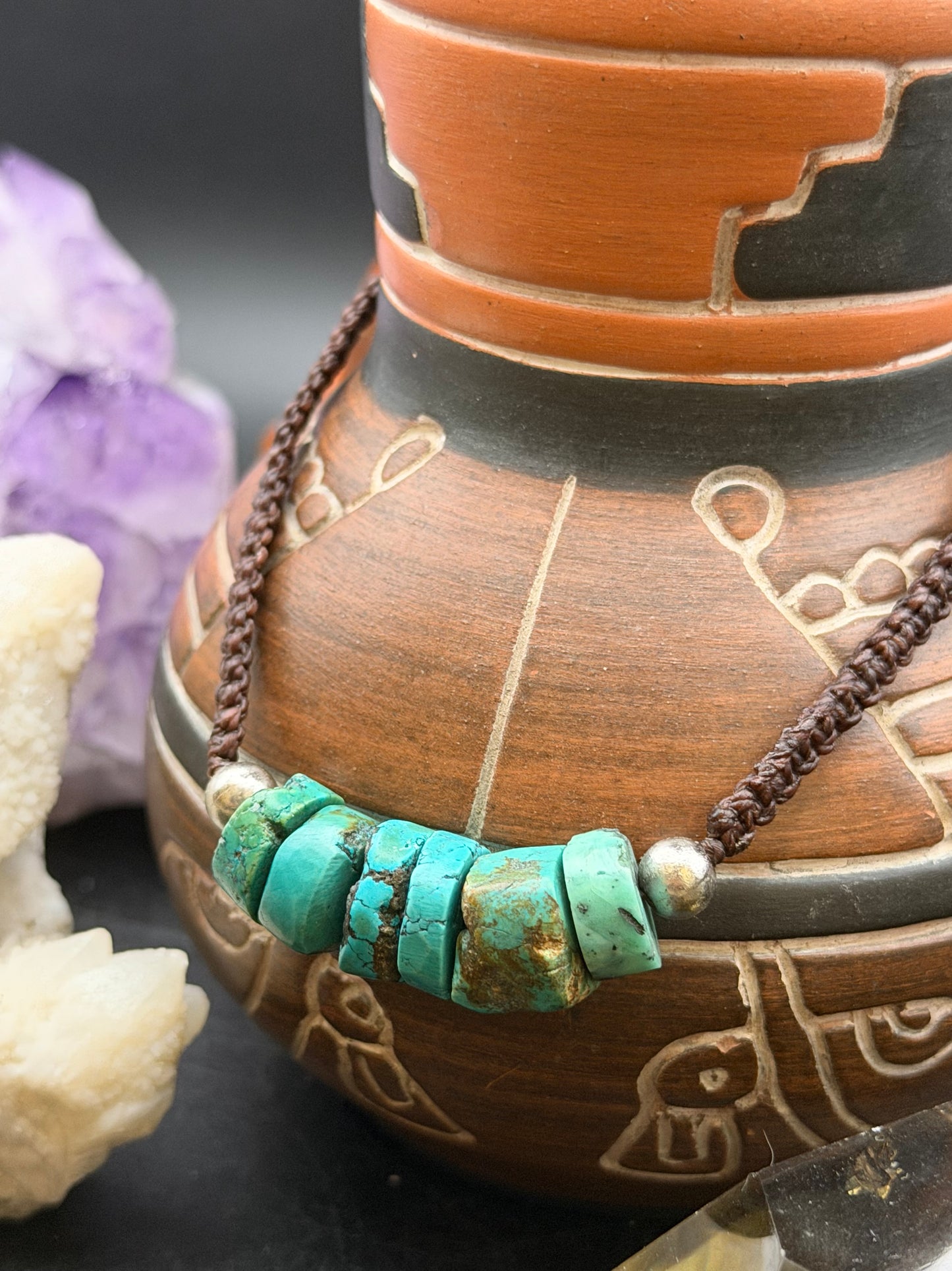 Hand-Knotted Turquoise Macrame Choker