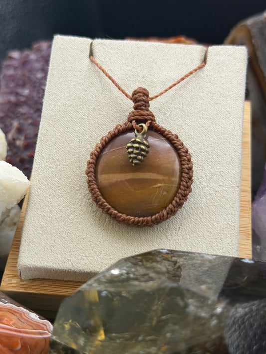 The Desert Sun: Hand-Knotted Mookaite Macrame Necklace