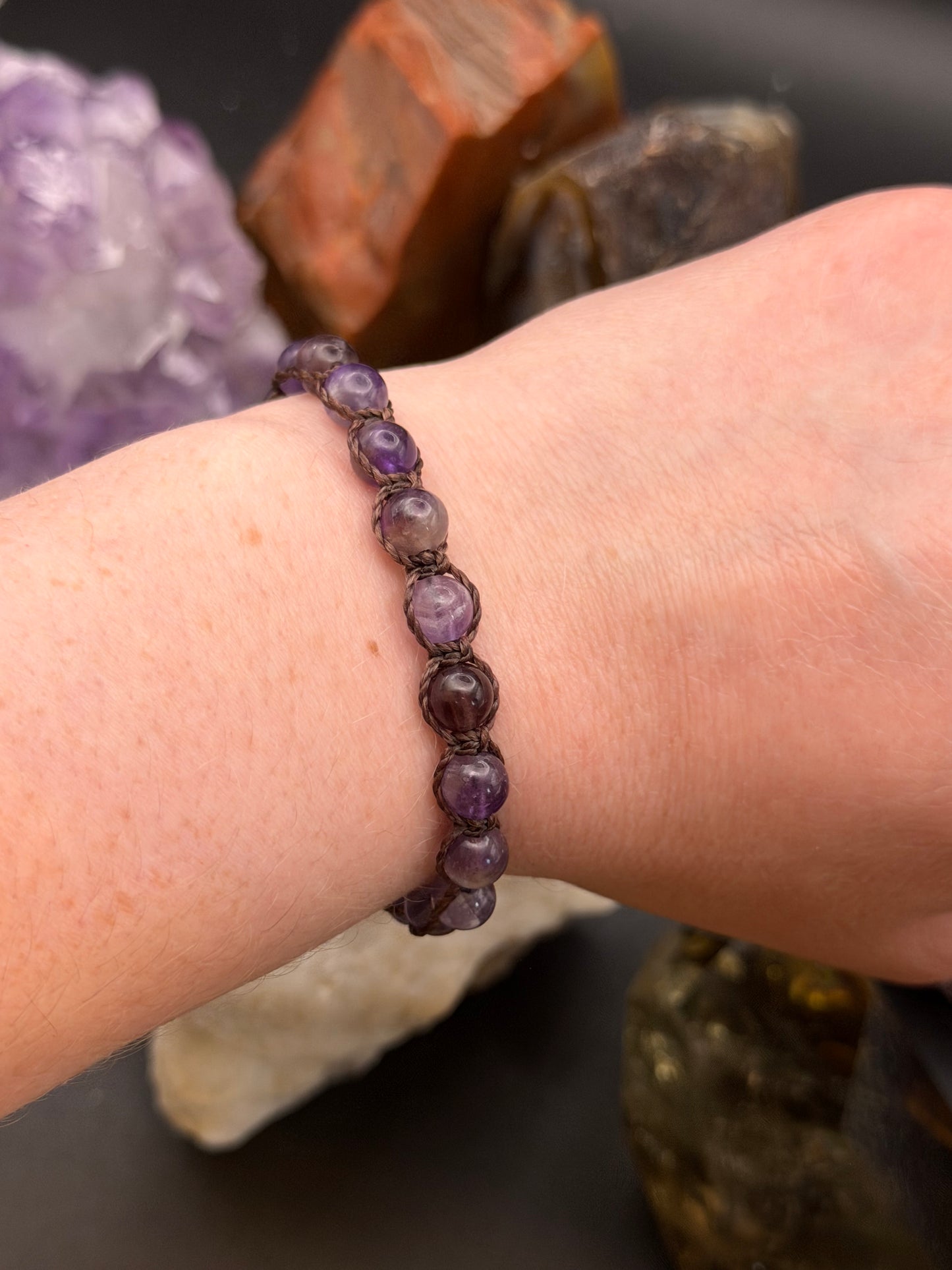 Amethyst Macrame Bracelet