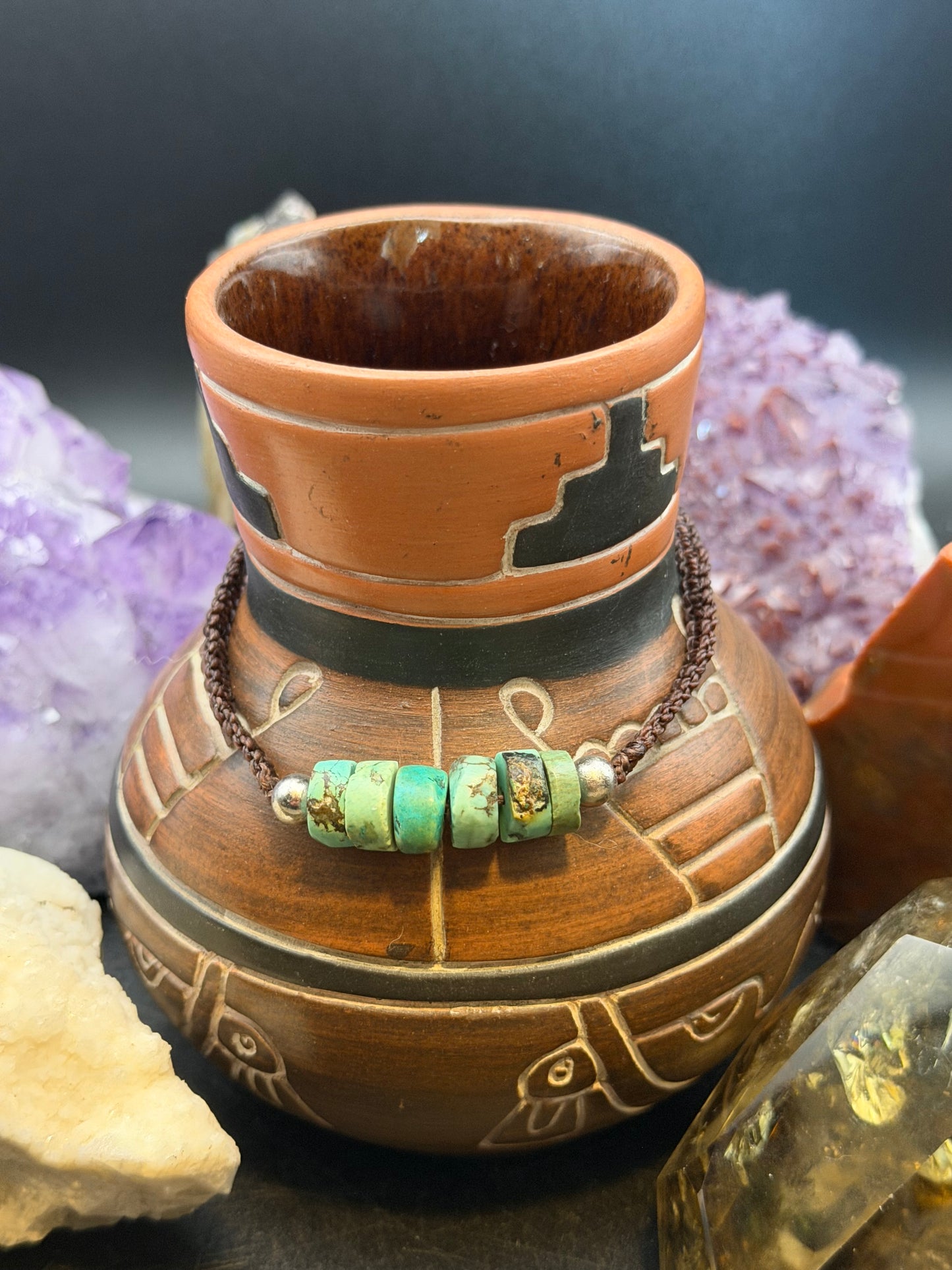 High Desert Hand-Knotted Turquoise Macrame Choker