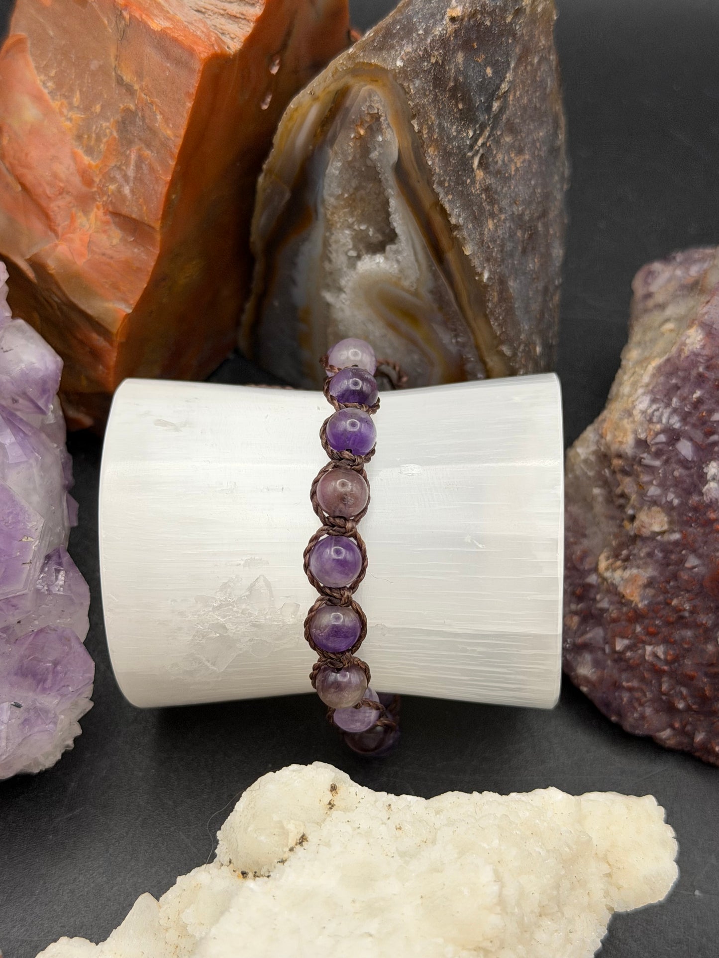 Amethyst Macrame Bracelet