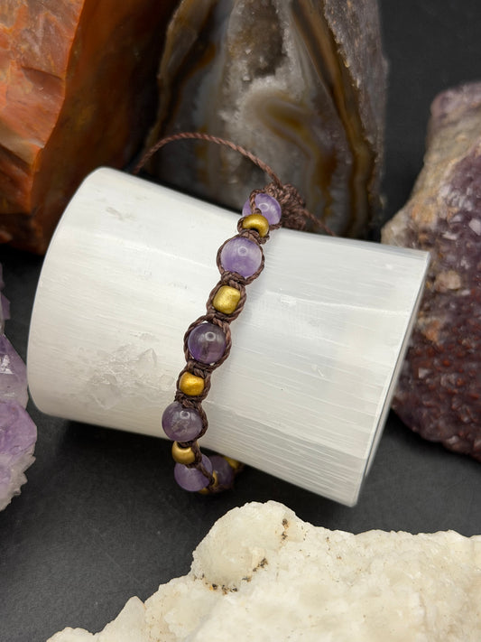Amethyst Macrame Bracelet