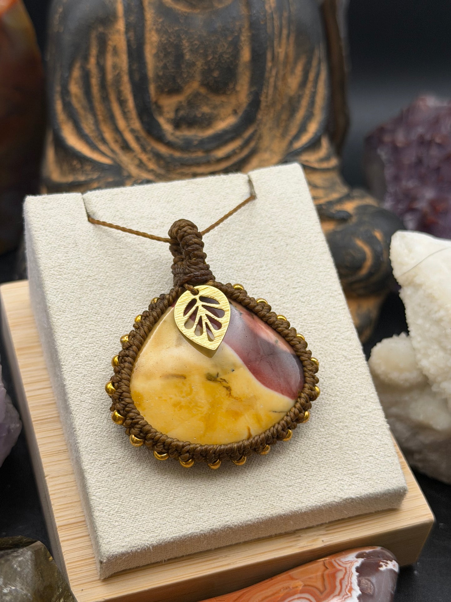 The Desert Sun: Hand-Knotted Mookaite Macrame Necklace