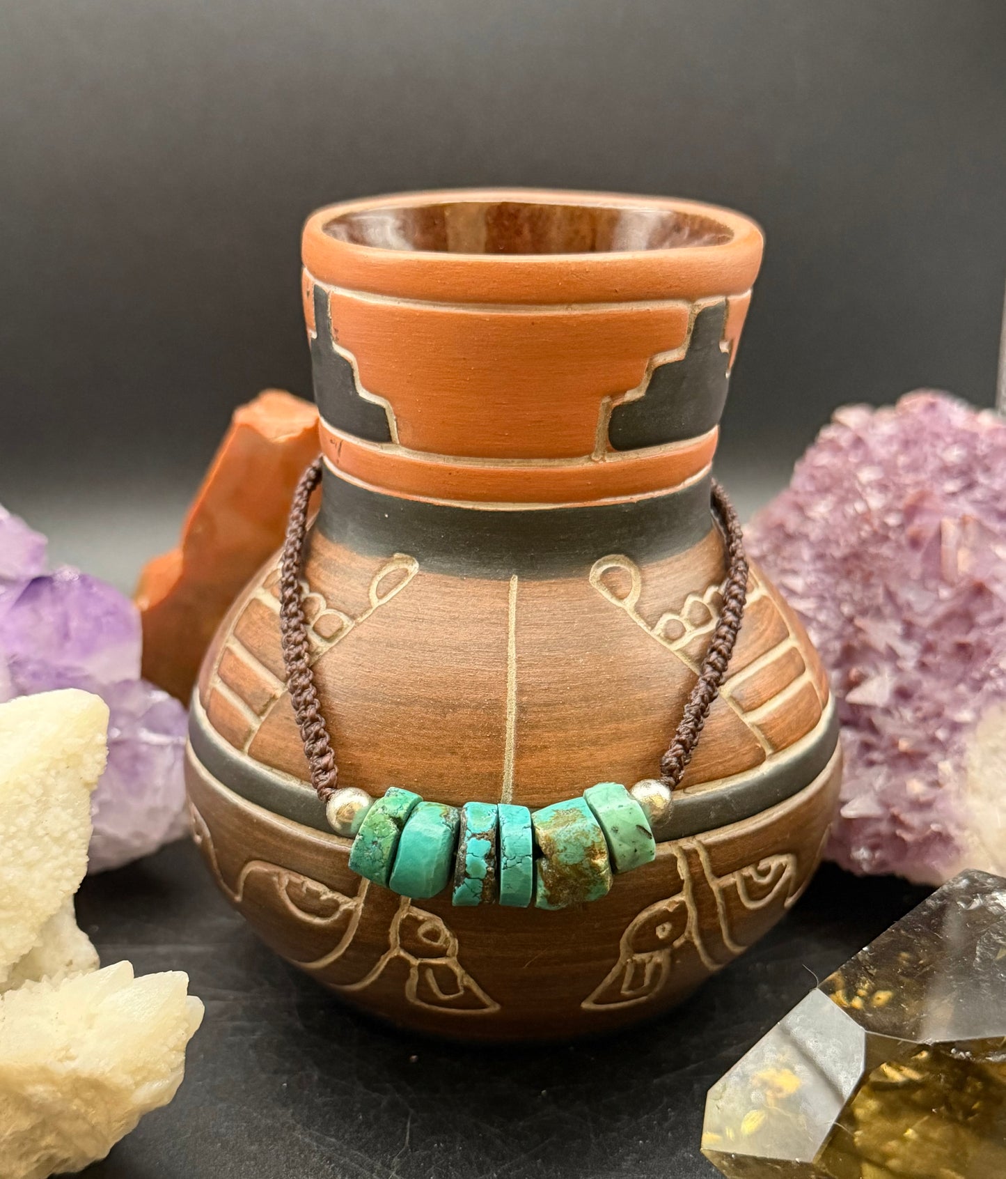 Hand-Knotted Turquoise Macrame Choker