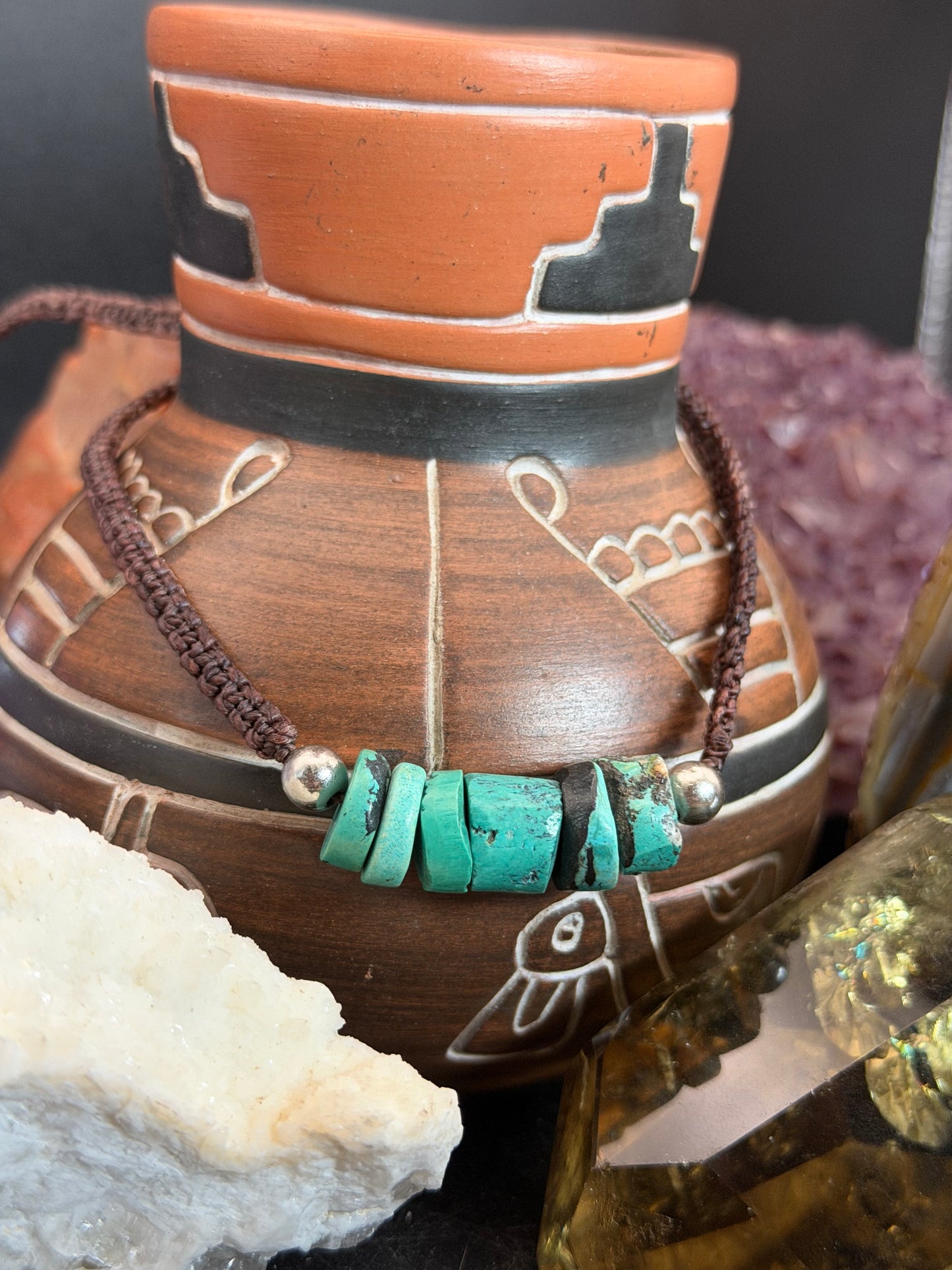 High Desert Hand-Knotted Turquoise Macrame Choker