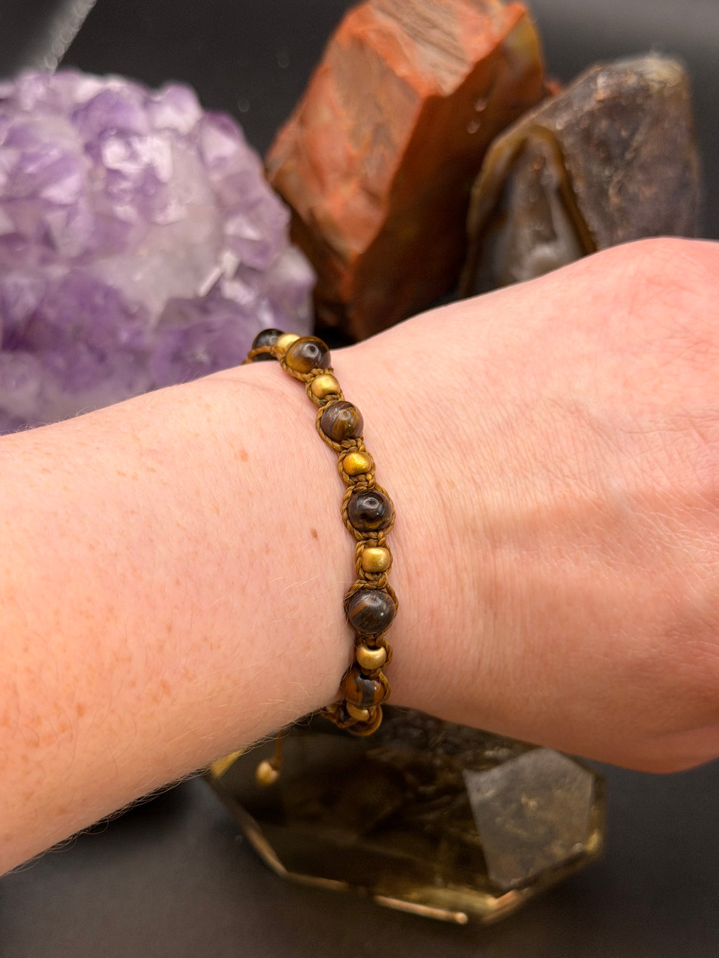 Tiger's Eye Macrame Bracelet