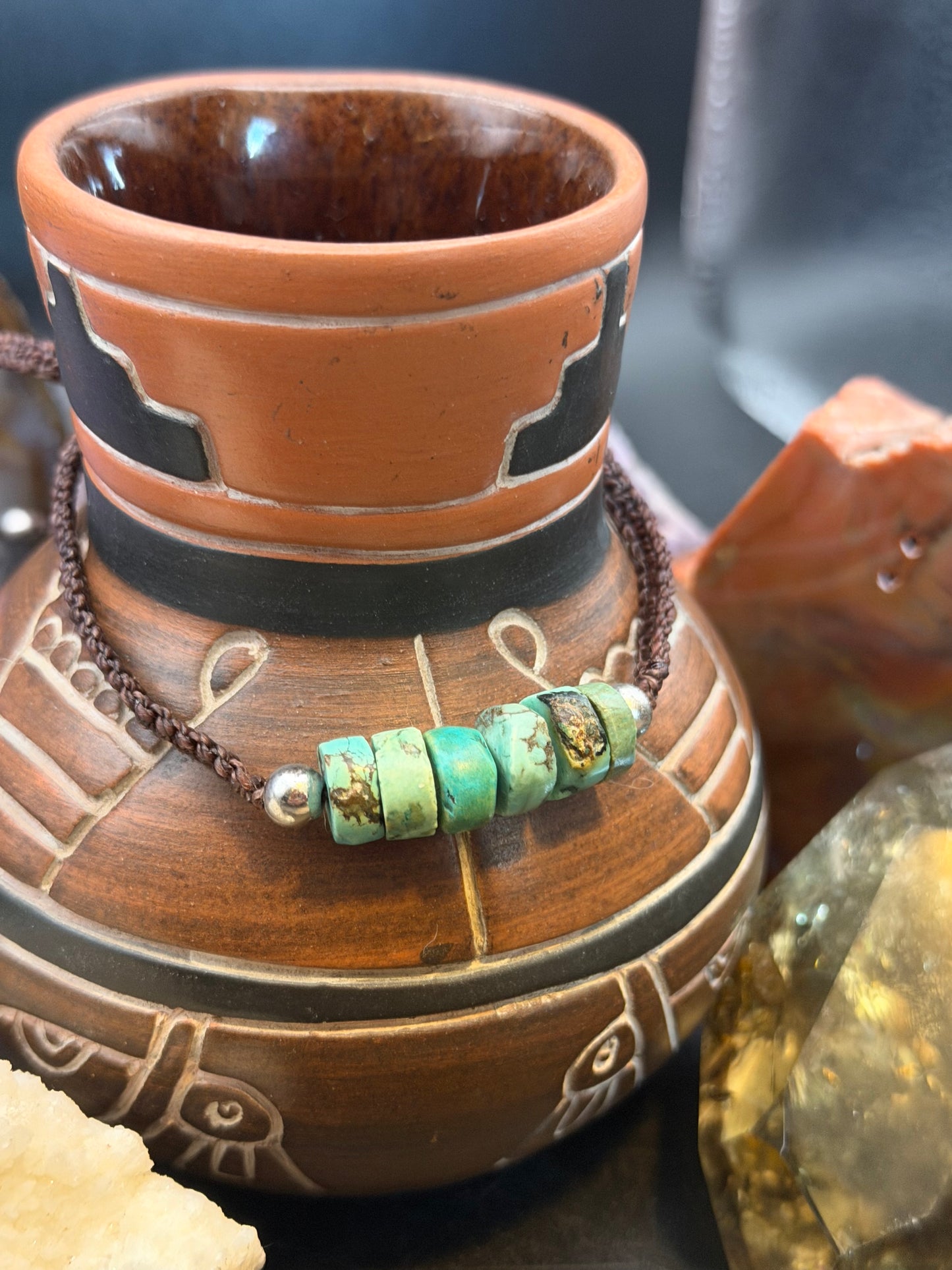 High Desert Hand-Knotted Turquoise Macrame Choker