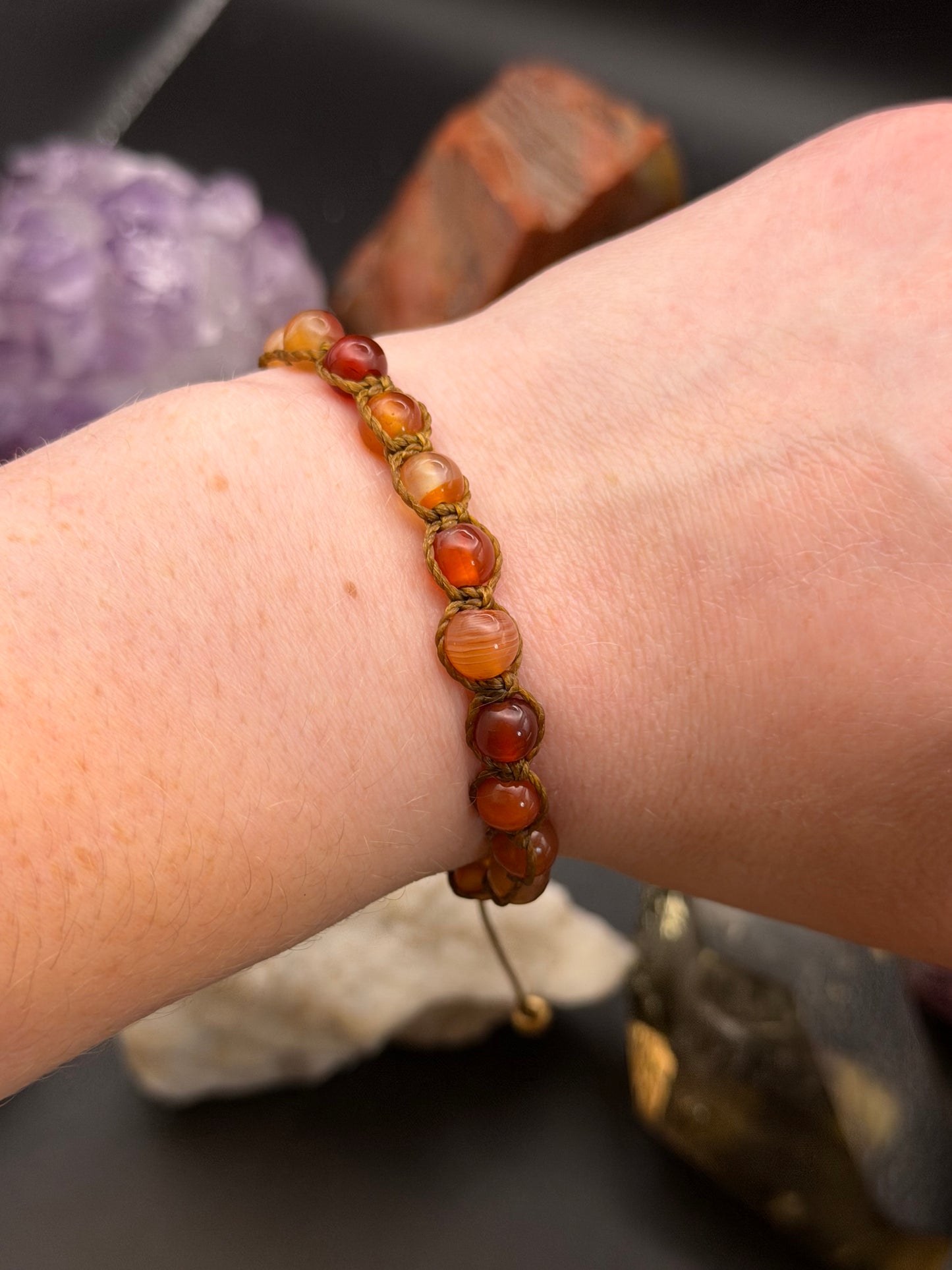 Carnelian Macrame Bracelet