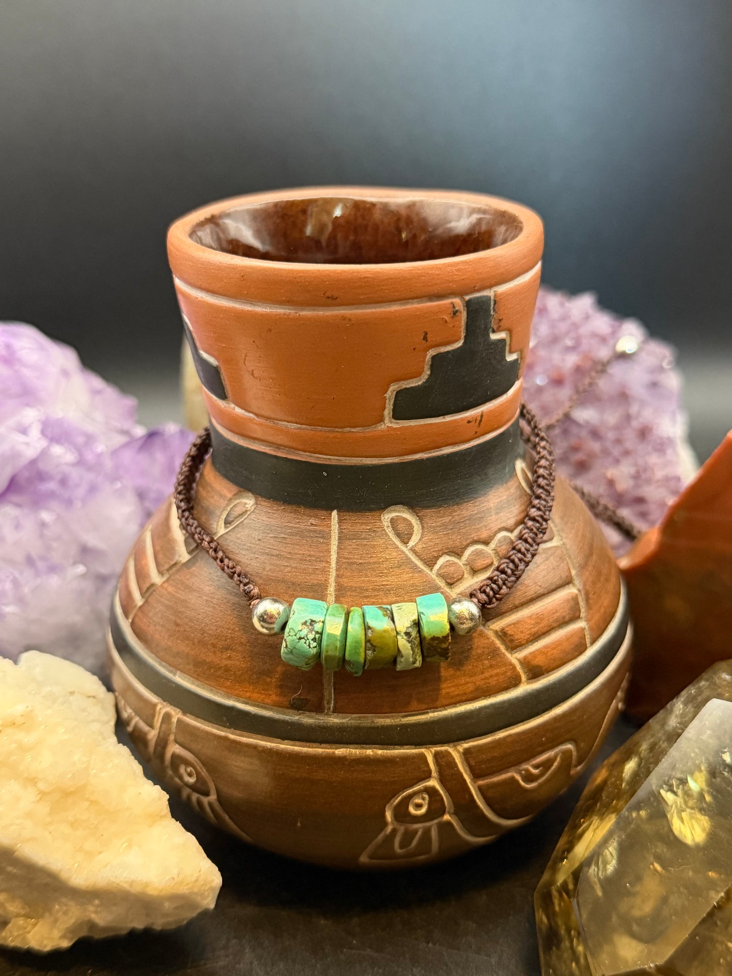High Desert Hand-Knotted Turquoise Macrame Choker