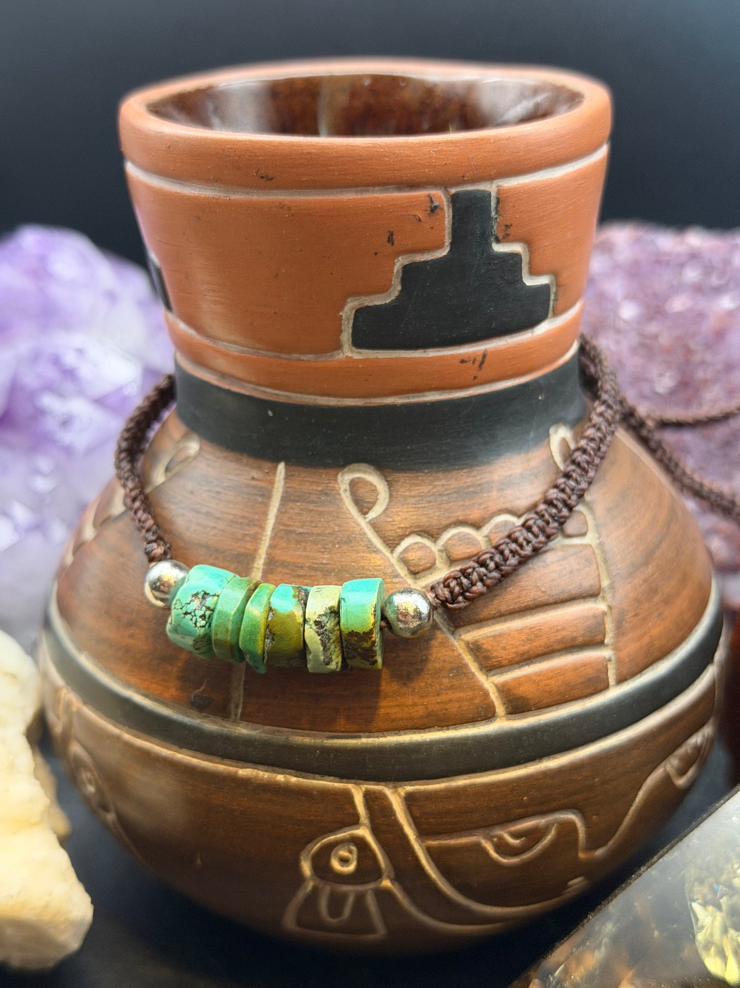 High Desert Hand-Knotted Turquoise Macrame Choker