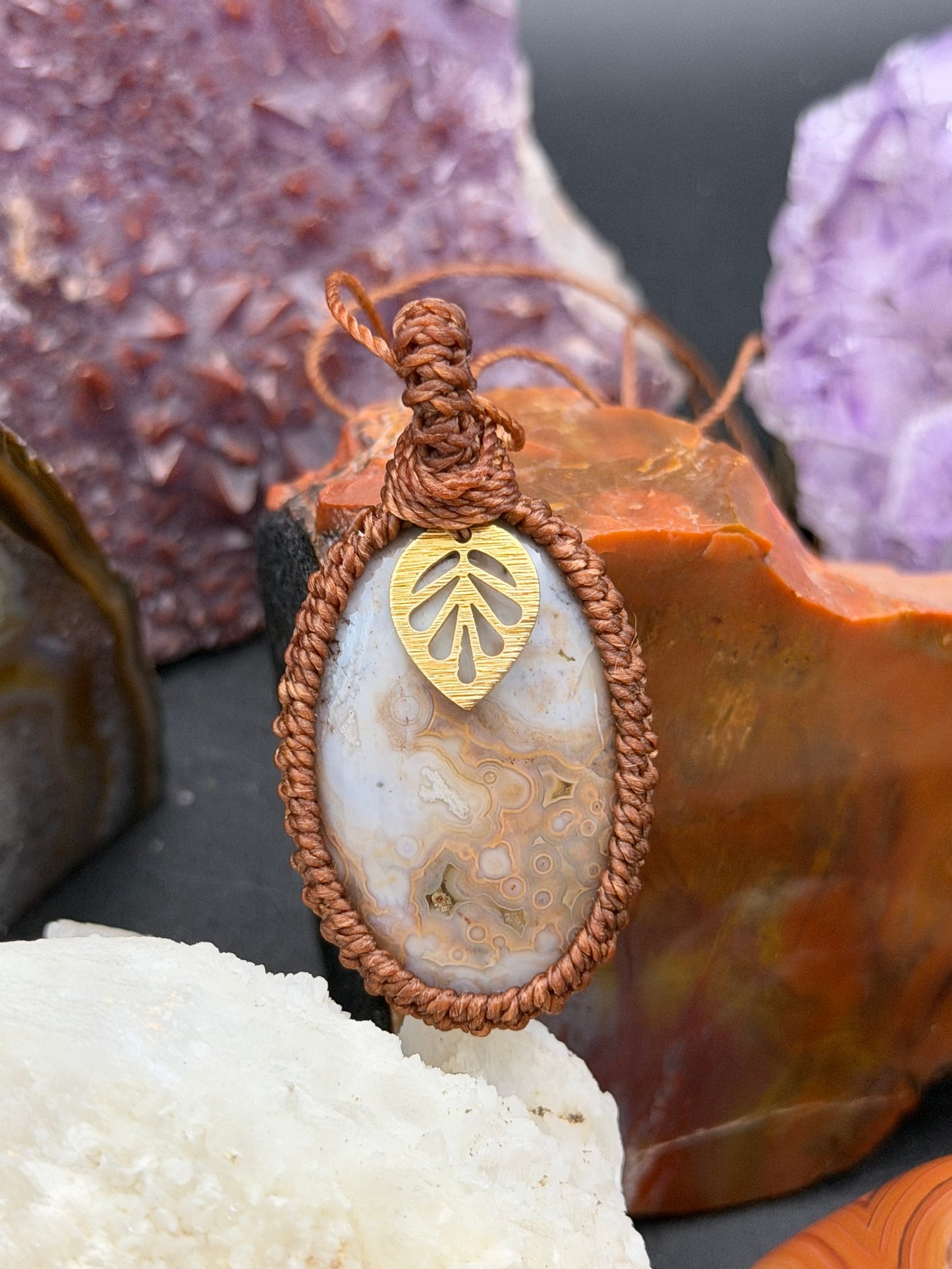 The Tidepool Talisman: Hand-Knotted Ocean Jasper Macrame Necklace