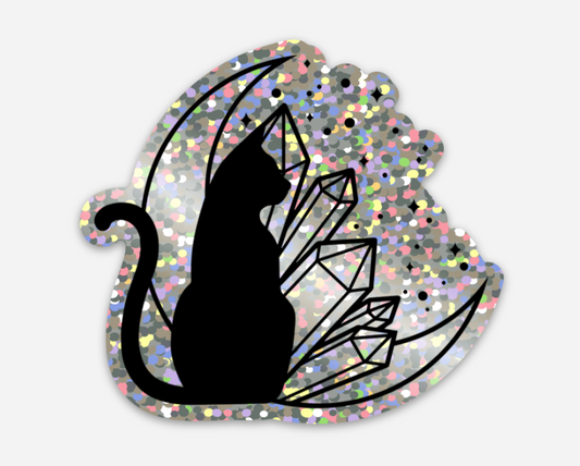 Glitter Crystal Cat Sticker
