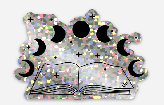 Glitter Celestial Library Vinyl Sticker