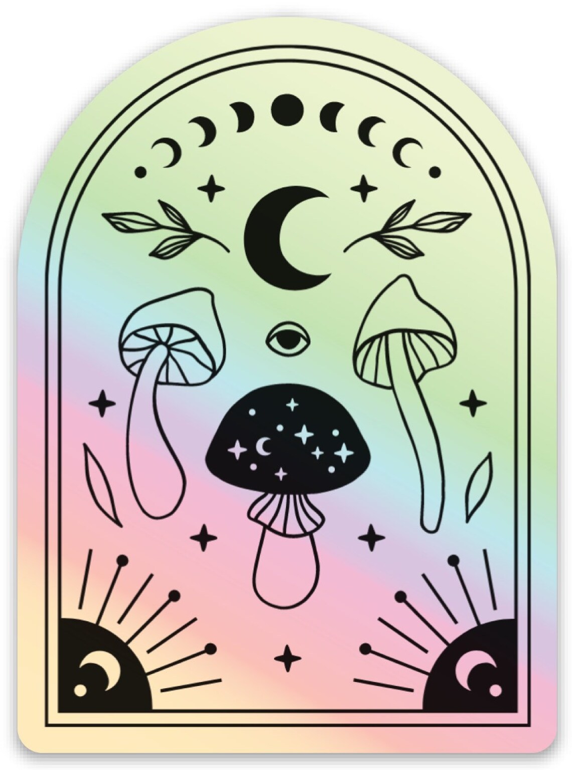Holographic Mushroom Vinyl Sticker