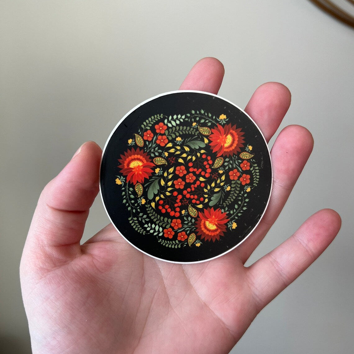 Ukrainian Floral Design Vinyl Sticker