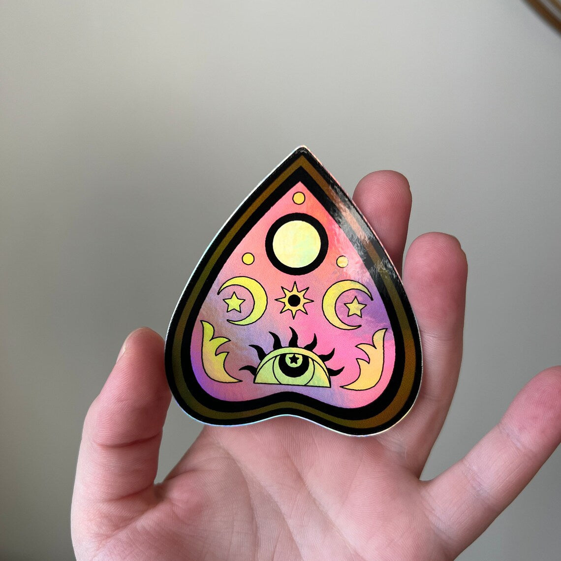 Holographic Ouija Planchette Vinyl Sticker