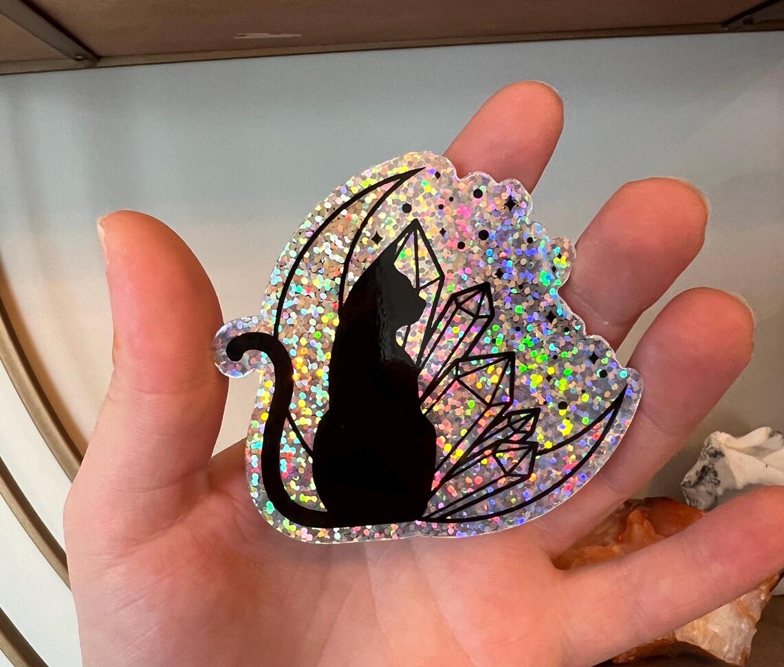 Glitter Crystal Cat Sticker