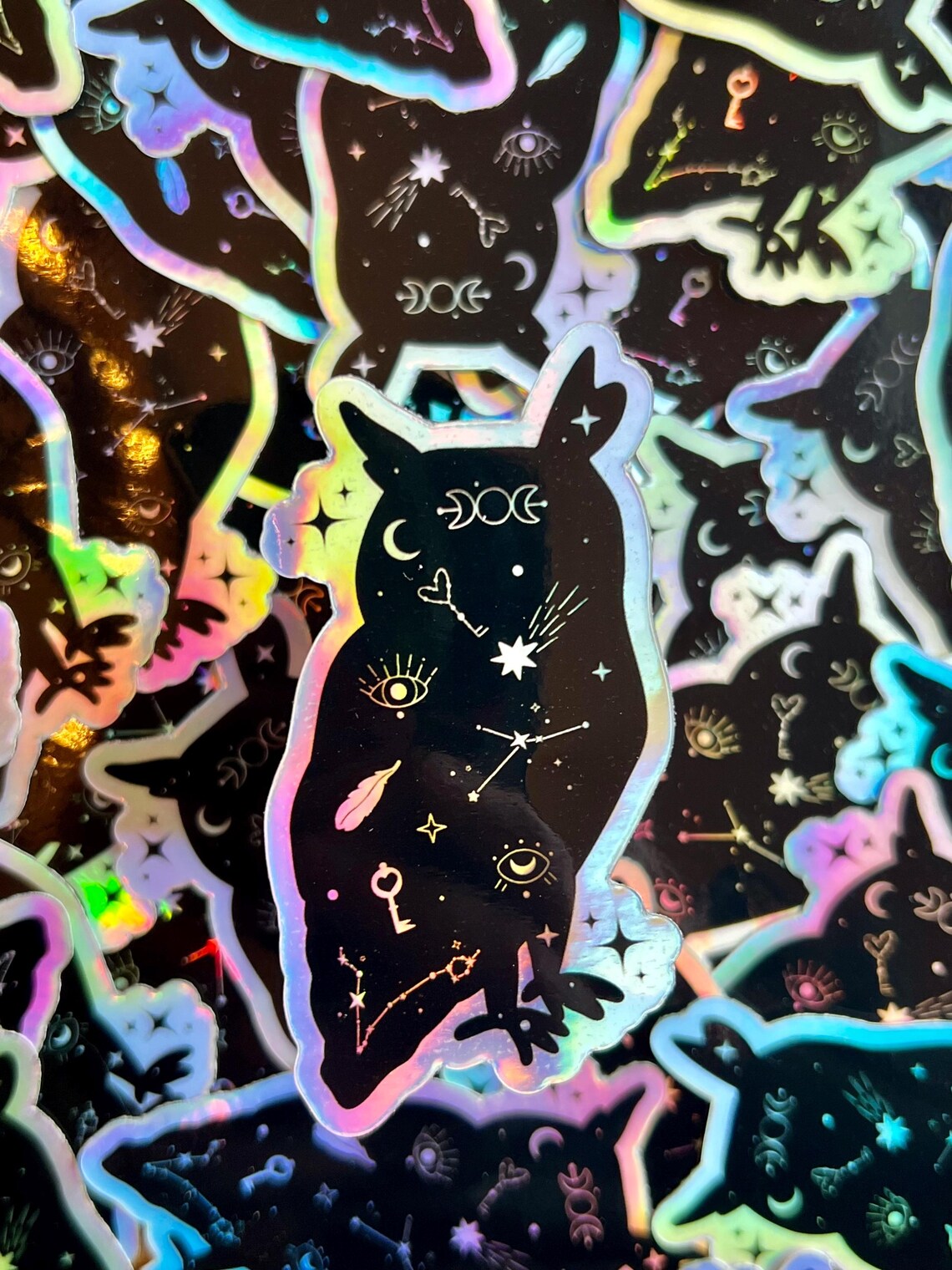 Holographic Owl Vinyl Sticker