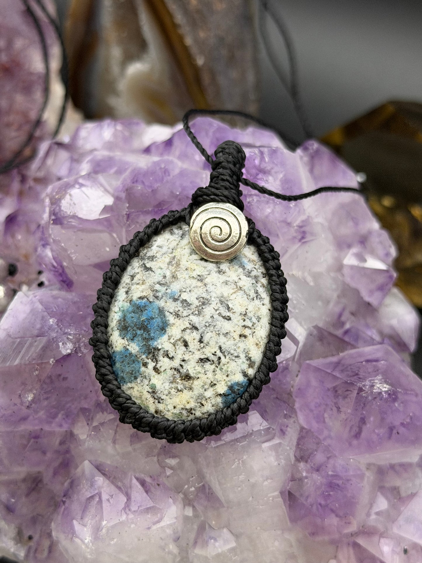 The Summit Peak: Hand-Knotted K2 Jasper Macrame Necklace