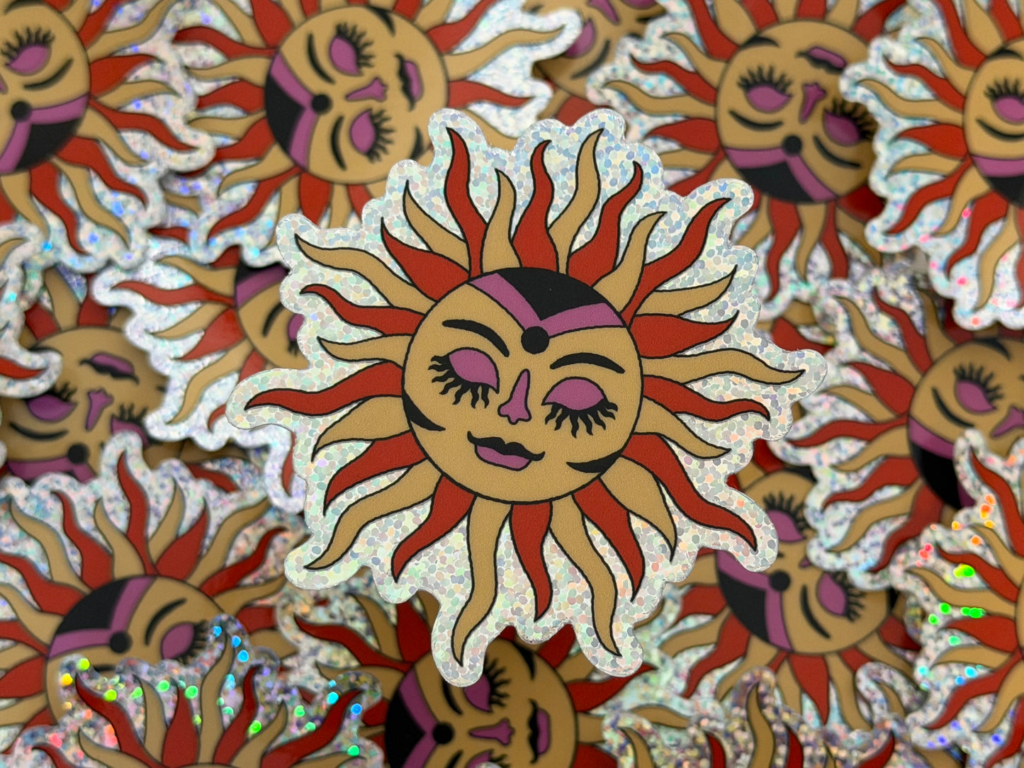 Glitter Sun Vinyl Sticker