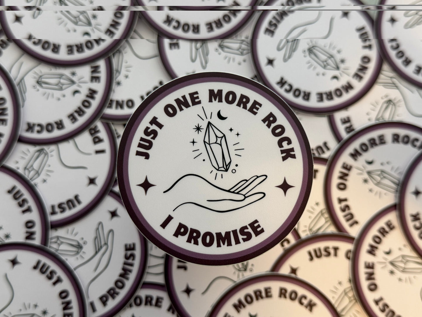 "Just One More Rock, I Promise" Vinyl Sticker