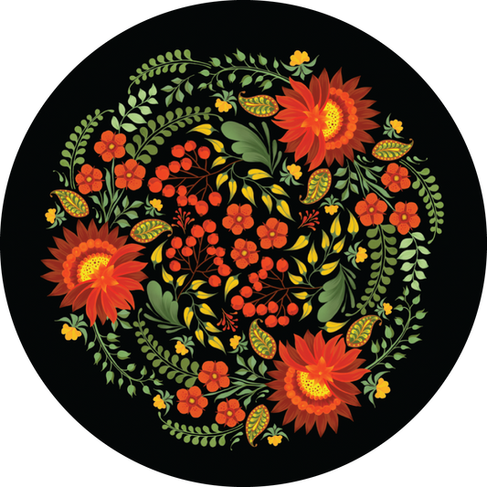 Ukrainian Floral Design Vinyl Sticker