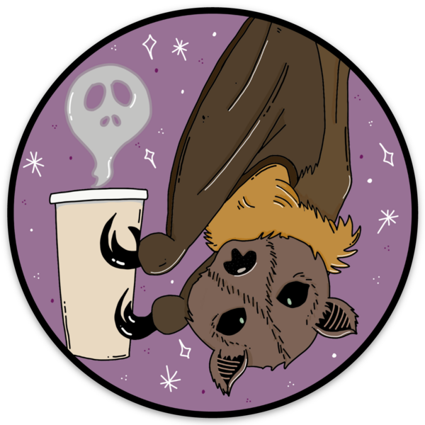 Coffee Bat Vinyl Sticker