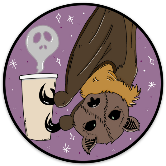 Coffee Bat Vinyl Sticker