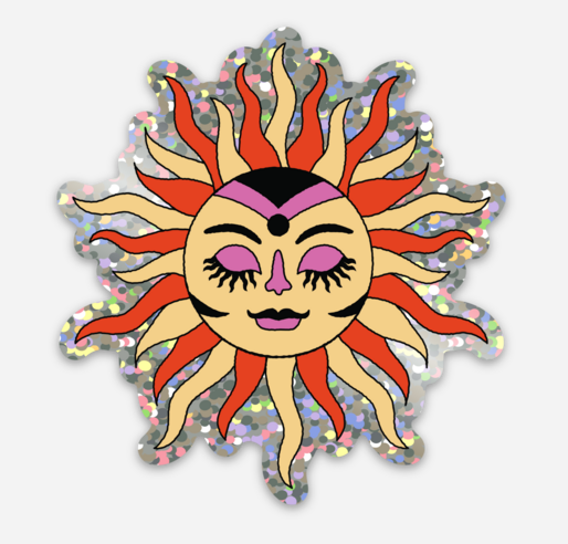 Glitter Sun Vinyl Sticker